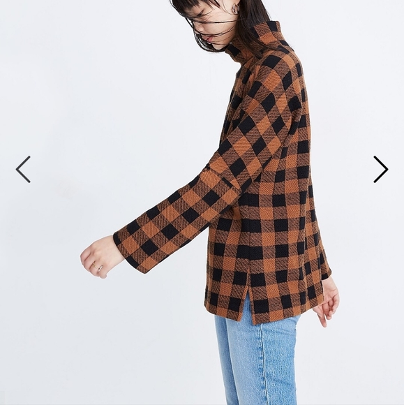 Madewell Drop Shoulder Mockneck Top in Buffalo Plaid - Picture 5 of 7